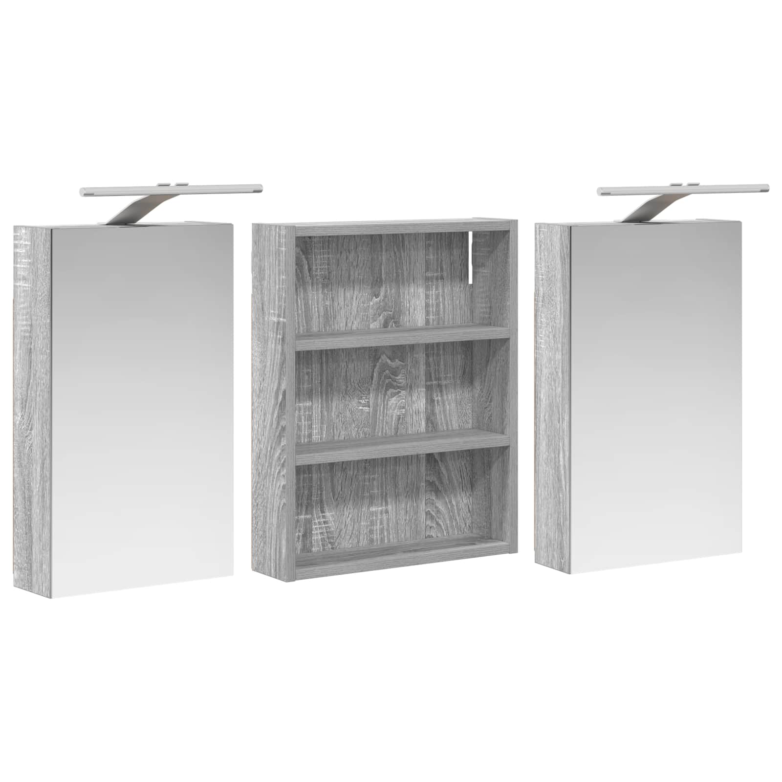 Sada koupelnových skříněk s policí 3 pcs 100 x 10,5 x 50 cm - obrázek 5