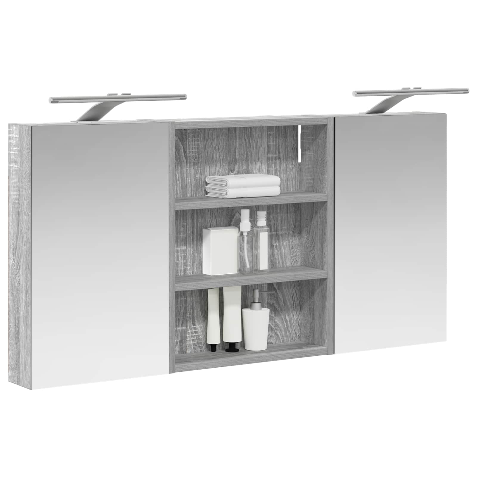 Sada koupelnových skříněk s policí 3 pcs 100 x 10,5 x 50 cm - obrázek 3