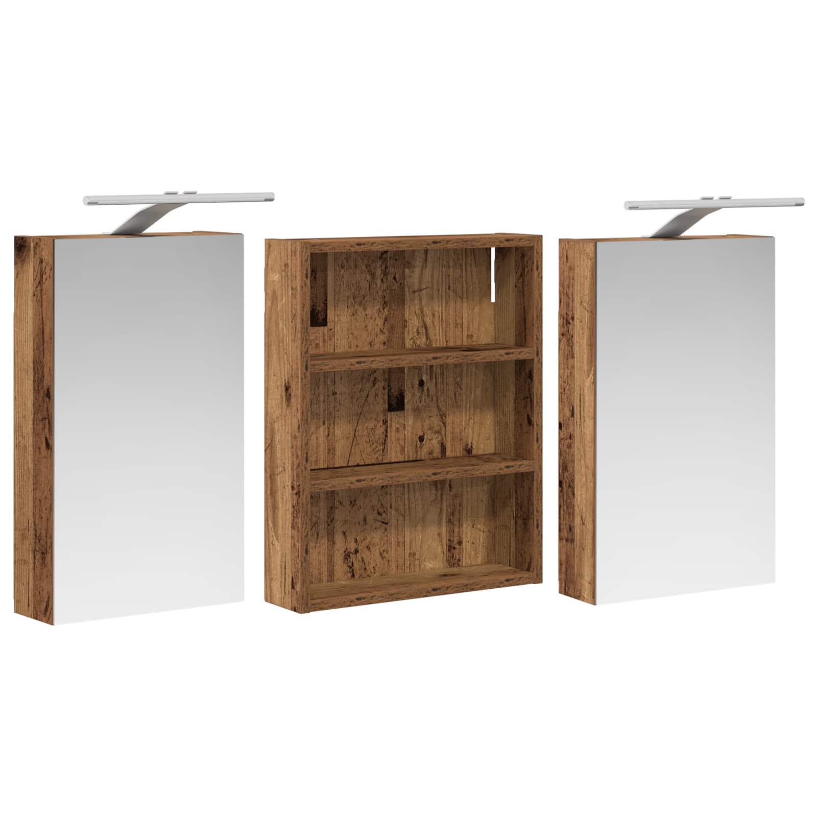 Sada koupelnových skříněk s policí 3 pcs 100 x 10,5 x 50 cm - obrázek 5