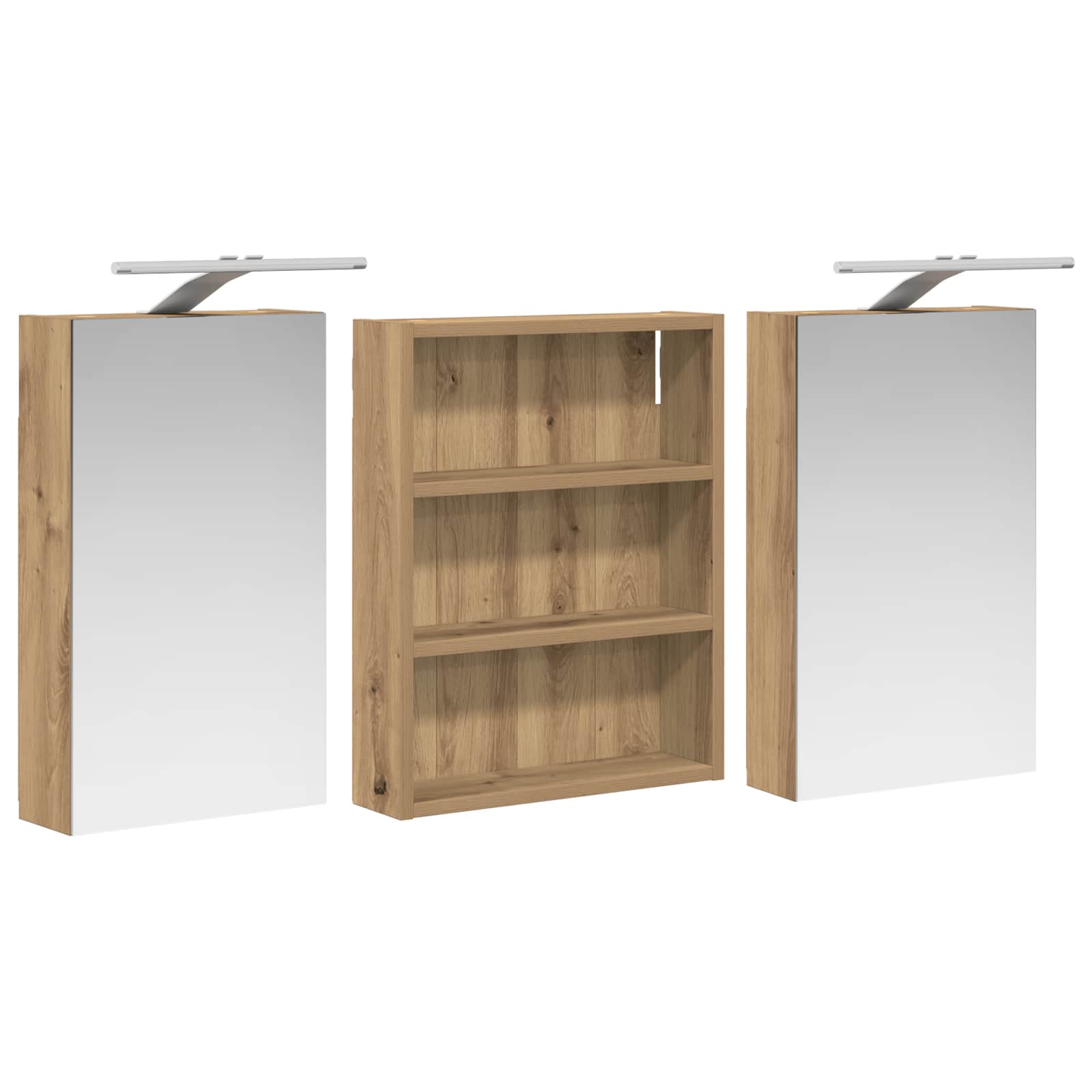 Sada koupelnových skříněk s policí 3 pcs 100 x 10,5 x 50 cm - obrázek 5