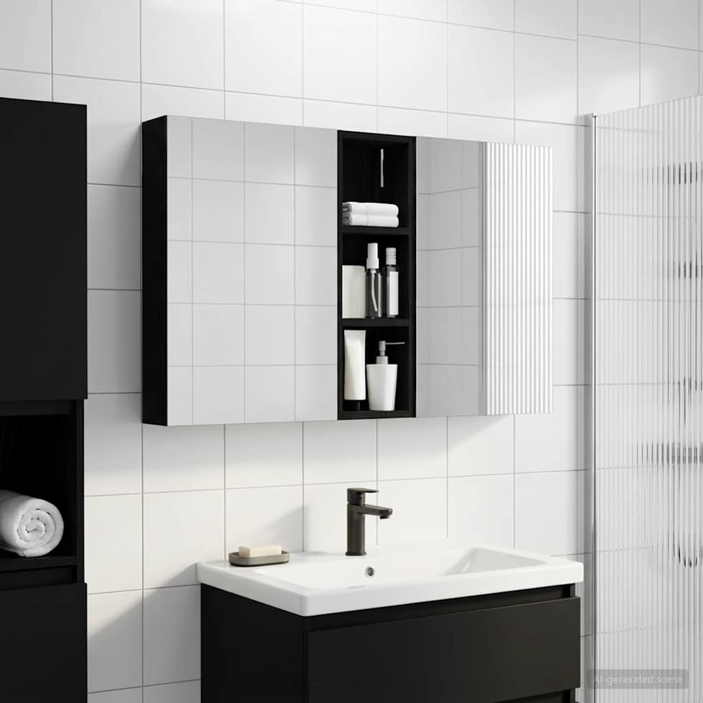 Sada koupelnových skříněk s policí 3 pcs 100 x 10,5 x 60,5 cm - obrázek 4