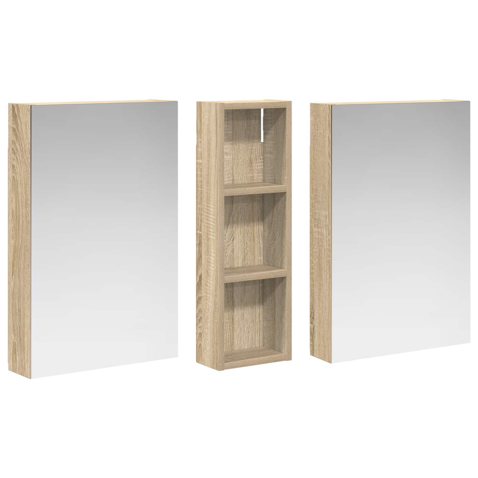 Sada koupelnových skříněk s policí 3 pcs 100 x 10,5 x 60,5 cm - obrázek 5