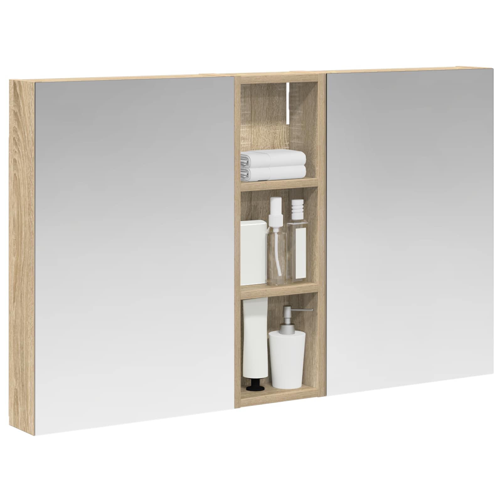 Sada koupelnových skříněk s policí 3 pcs 100 x 10,5 x 60,5 cm - obrázek 3