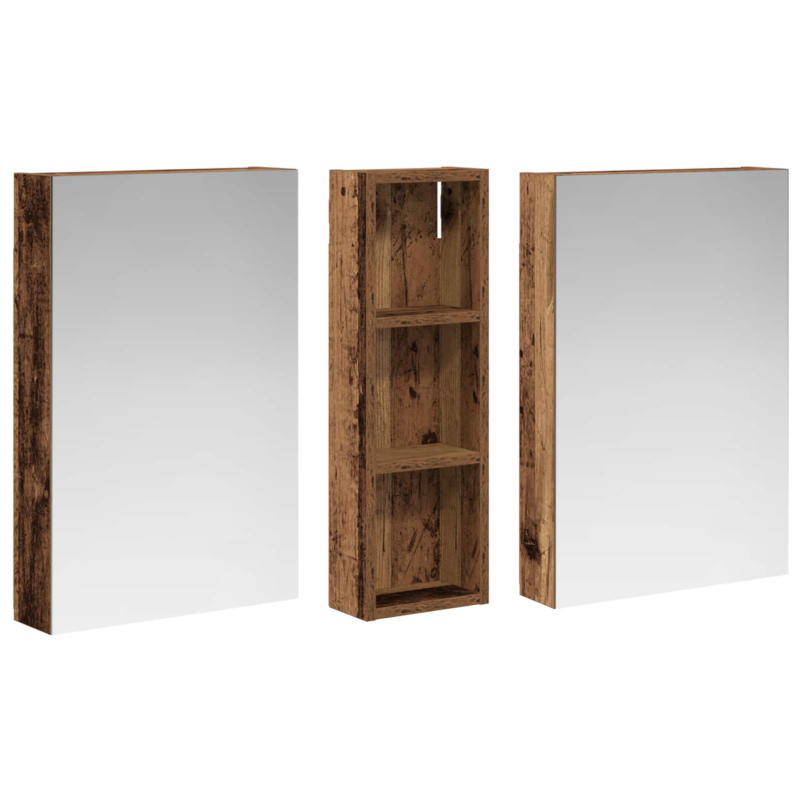 Sada koupelnových skříněk s policí 3 pcs 100 x 10,5 x 60,5 cm - obrázek 5