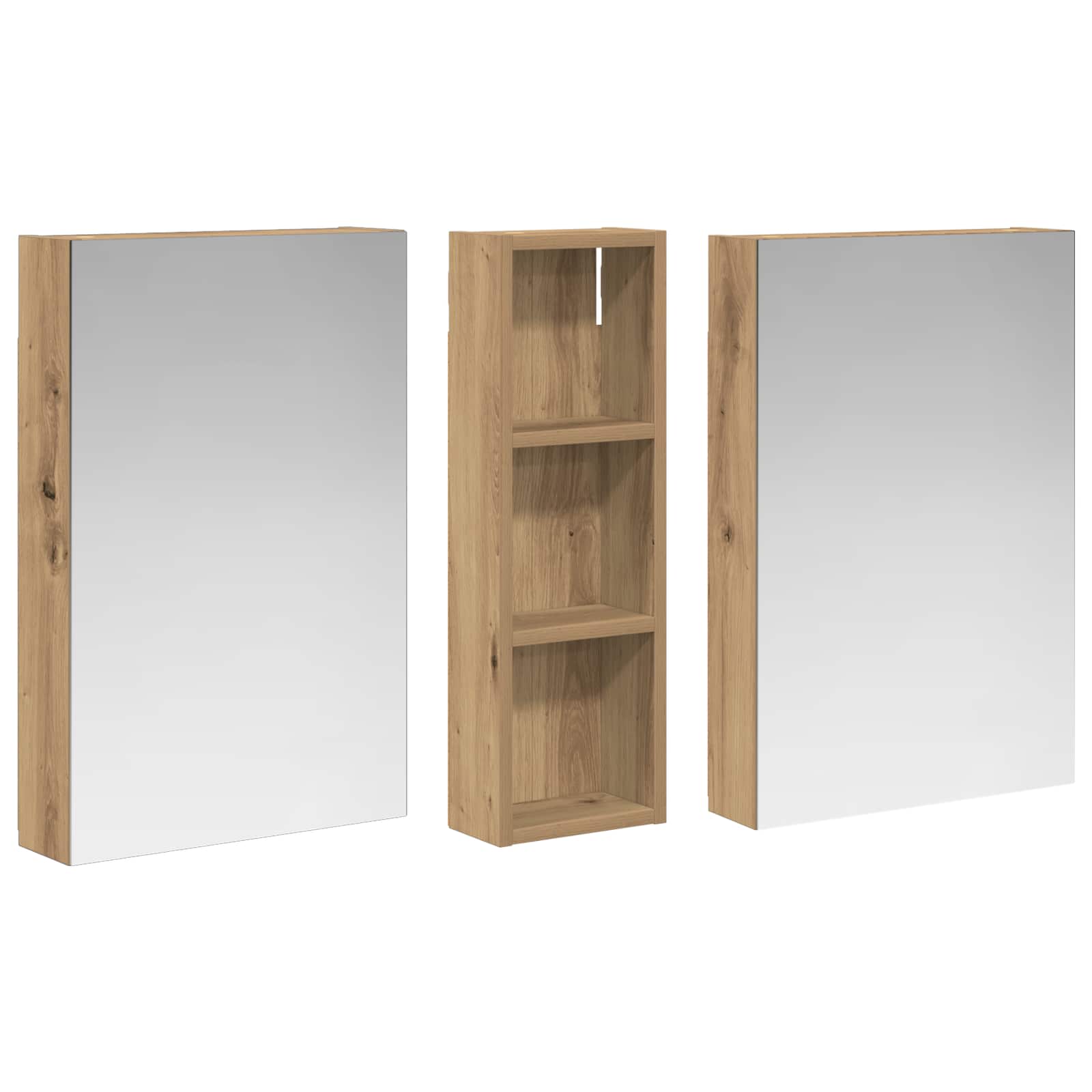 Sada koupelnových skříněk s policí 3 pcs 100 x 10,5 x 60,5 cm - obrázek 5