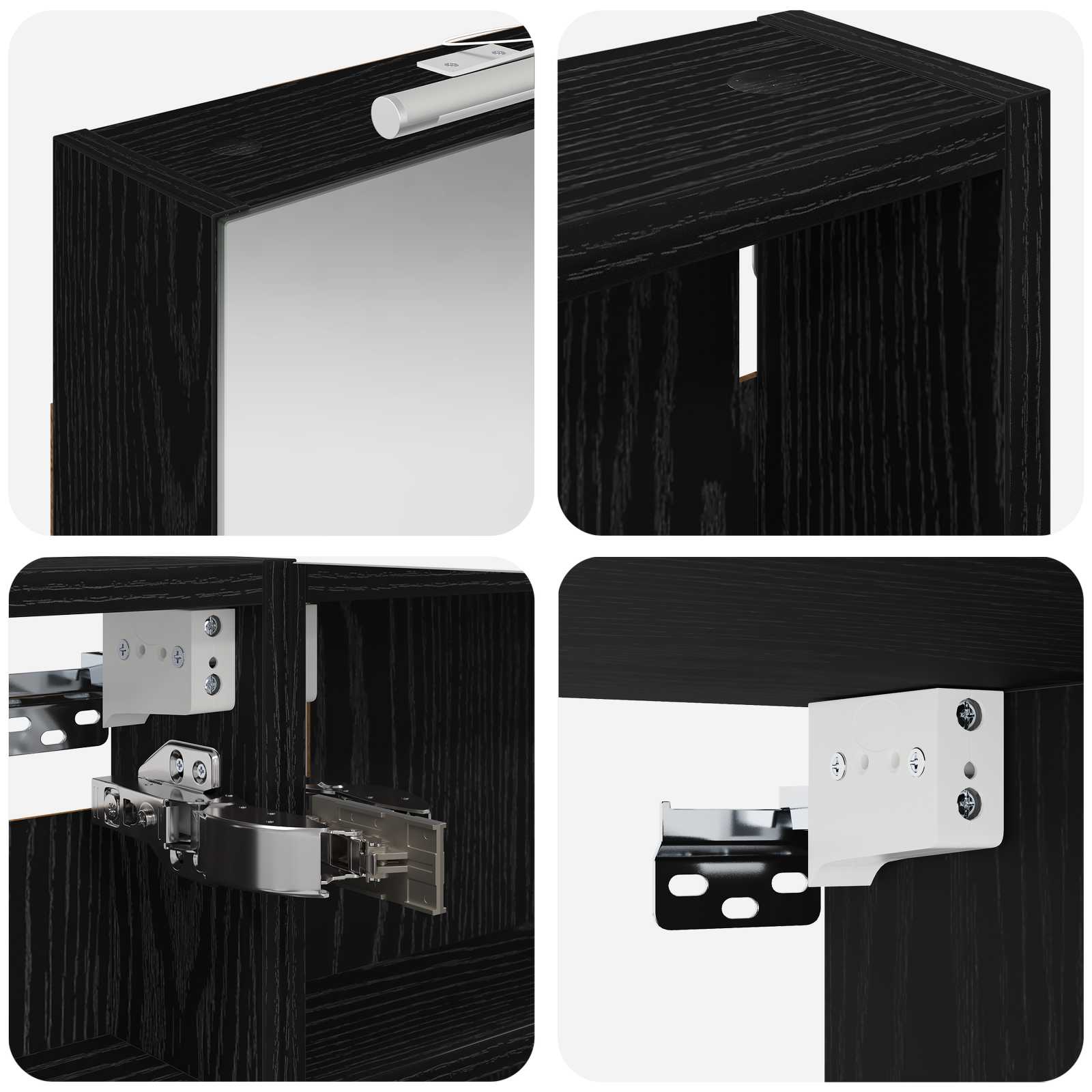 Sada koupelnových skříněk s policí 3 pcs 100 x 10,5 x 60,5 cm - obrázek 10