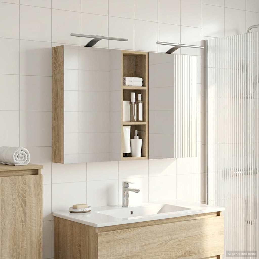 Sada koupelnových skříněk s policí 3 pcs 100 x 10,5 x 60,5 cm