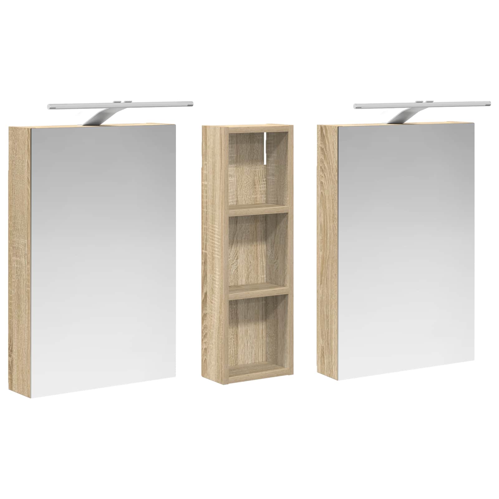 Sada koupelnových skříněk s policí 3 pcs 100 x 10,5 x 60,5 cm - obrázek 5