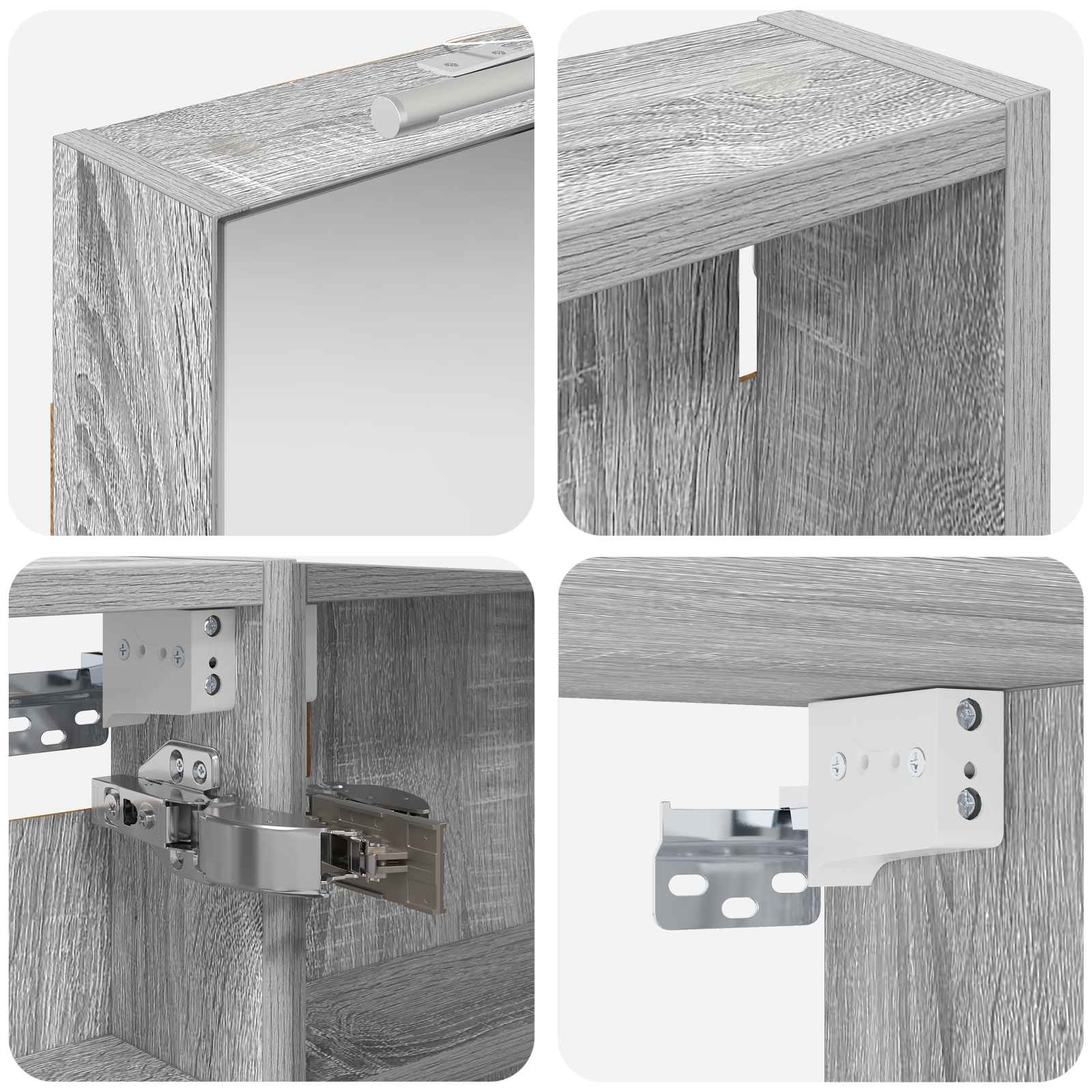Sada koupelnových skříněk s policí 3 pcs 100 x 10,5 x 60,5 cm - obrázek 10