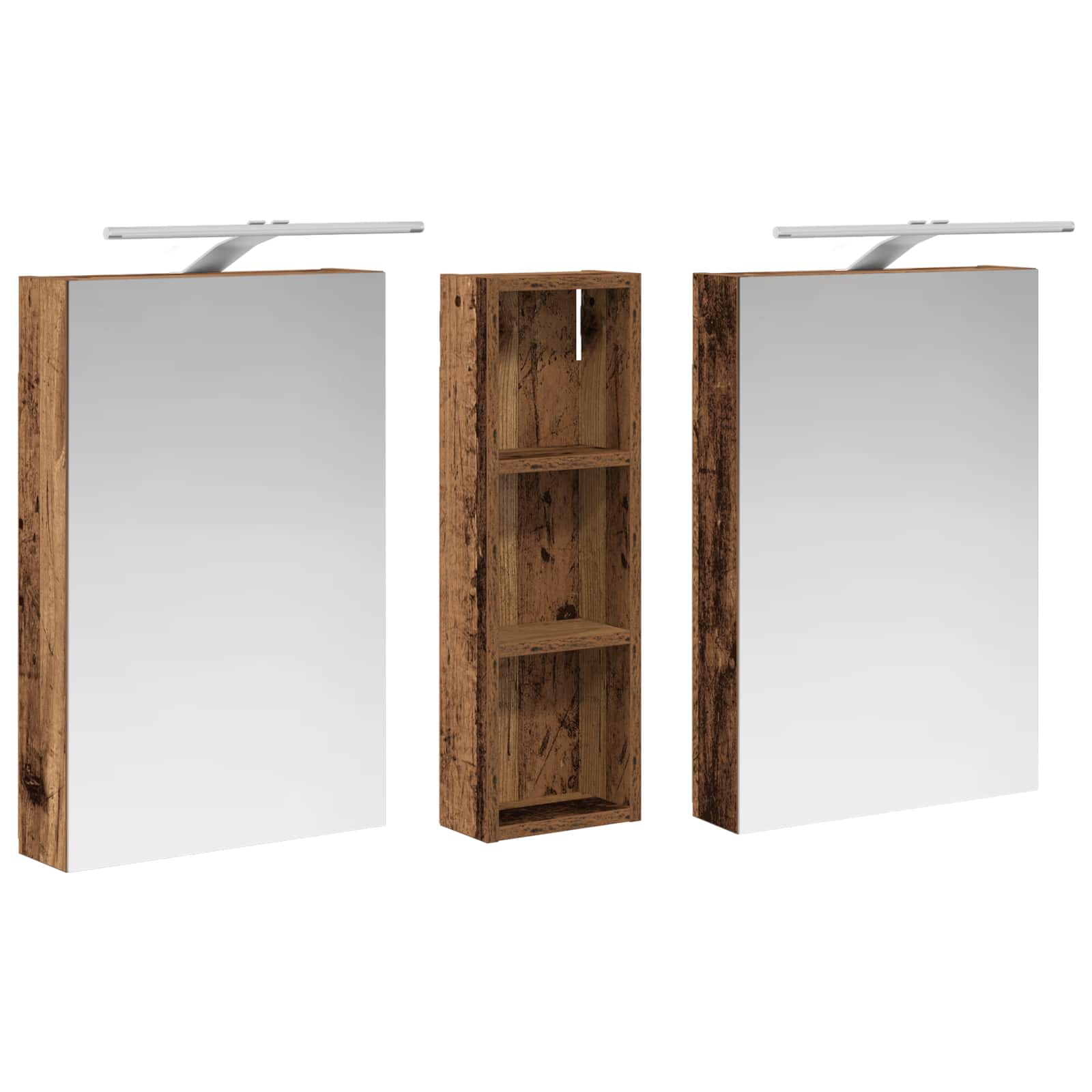 Sada koupelnových skříněk s policí 3 pcs 100 x 10,5 x 60,5 cm - obrázek 5