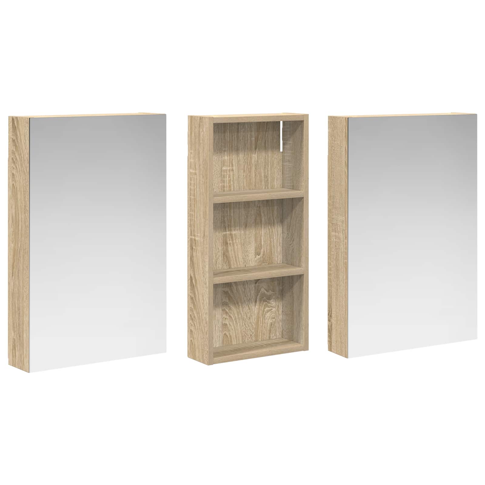 Sada koupelnových skříněk s policí 3 pcs 110 x 10,5 x 60,5 cm - obrázek 4