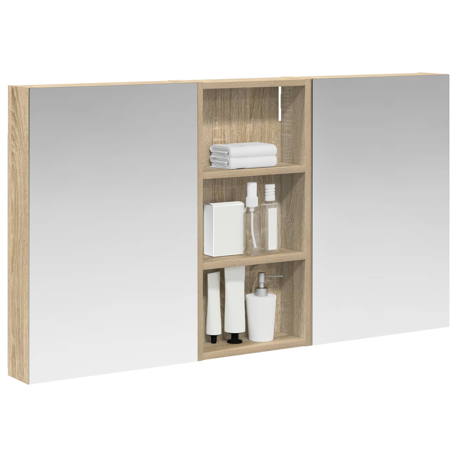 Sada koupelnových skříněk s policí 3 pcs 110 x 10,5 x 60,5 cm - obrázek 3
