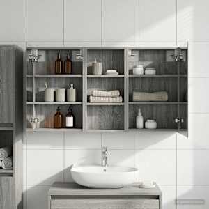 Komplet omaric za kopalnico s polico 3 pcs 110 x 10,5 x 60,5 cm