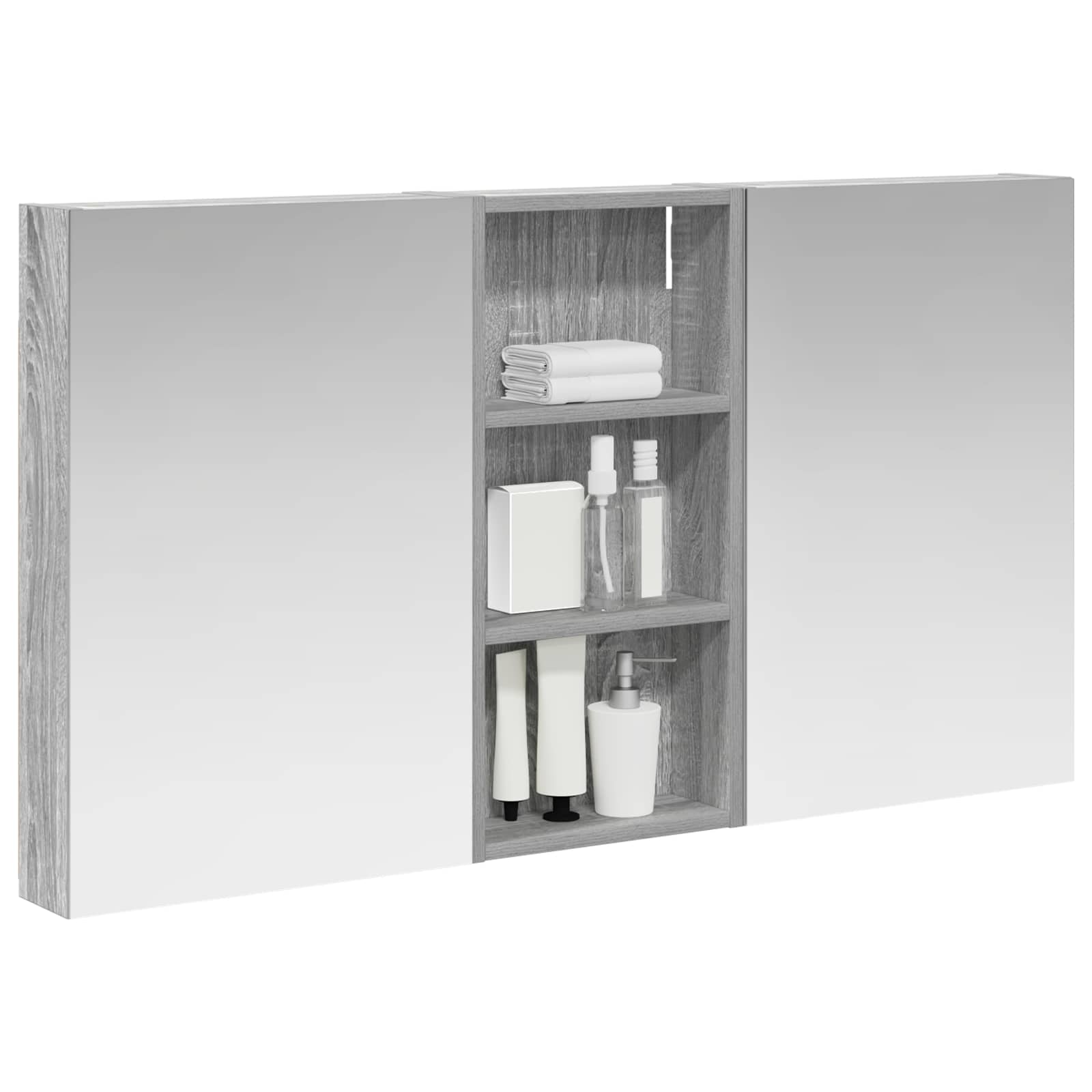 Sada koupelnových skříněk s policí 3 pcs 110 x 10,5 x 60,5 cm - obrázek 3