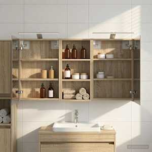 Komplet omaric za kopalnico s polico 3 pcs 110 x 10,5 x 60,5 cm