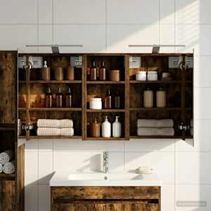 Komplet omaric za kopalnico s polico 3 pcs 110 x 10,5 x 60,5 cm