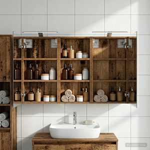 Komplet omaric za kopalnico s polico 3 pcs 110 x 10,5 x 60,5 cm