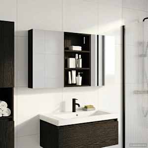 Komplet omaric za kopalnico s polico 3 pcs 120 x 10,5 x 60,5 cm