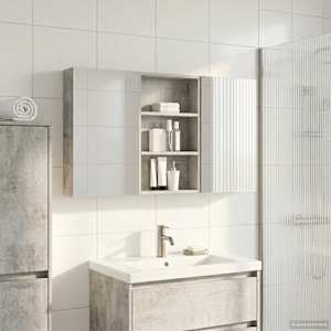 Komplet omaric za kopalnico s polico 3 pcs 120 x 10,5 x 60,5 cm