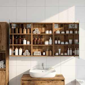 Komplet omaric za kopalnico s polico 3 pcs 120 x 10,5 x 60,5 cm