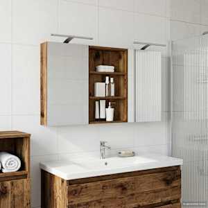 Komplet omaric za kopalnico s polico 3 pcs 120 x 10,5 x 60,5 cm