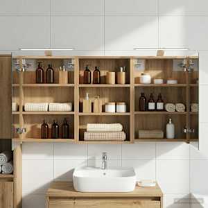 Komplet omaric za kopalnico s polico 3 pcs 120 x 10,5 x 60,5 cm