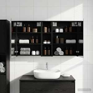 Komplet omaric za kopalnico s polico 3 pcs 120 x 14,5 x 70 cm