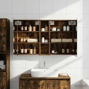 Komplet omaric za kopalnico s polico 3 pcs 120 x 14,5 x 70 cm