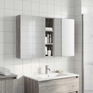 Komplet omaric za kopalnico s polico 3 pcs 120 x 14,5 x 70 cm