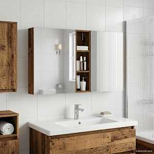 Komplet omaric za kopalnico s polico 3 pcs 120 x 14,5 x 70 cm