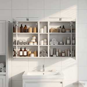 Komplet omaric za kopalnico s polico 3 pcs 120 x 14,5 x 70 cm