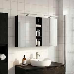 Komplet omaric za kopalnico s polico 3 pcs 120 x 14,5 x 70 cm