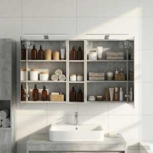 Komplet omaric za kopalnico s polico 3 pcs 120 x 14,5 x 70 cm