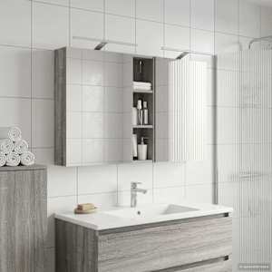 Komplet omaric za kopalnico s polico 3 pcs 120 x 14,5 x 70 cm