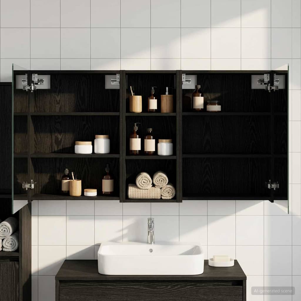 vidaXL Badrumsskåpsset 3 st 130 x 14,5 x 70 cm Konstruerat trä