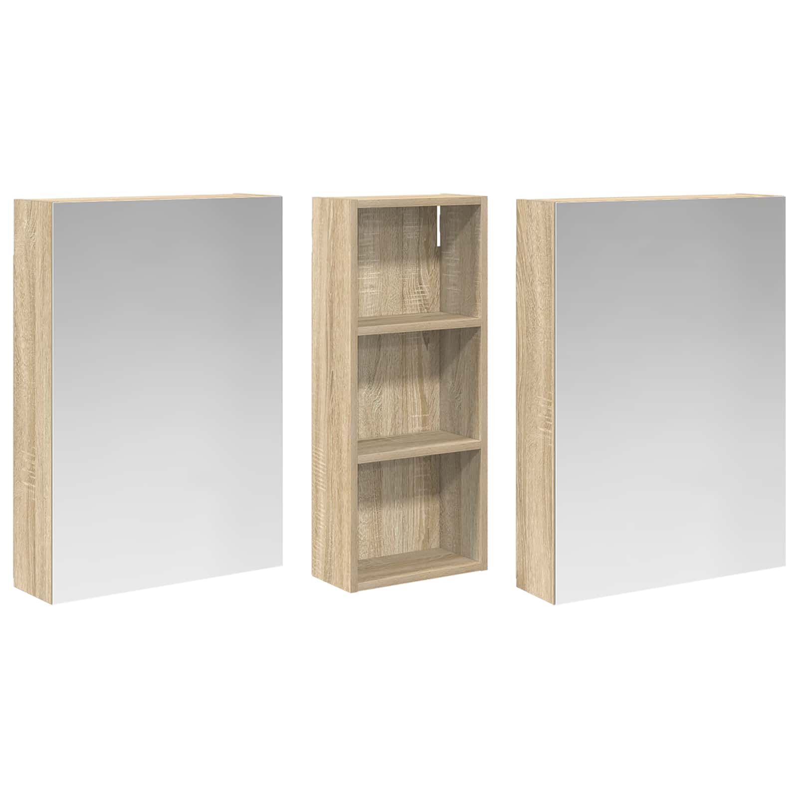Sada koupelnových skříněk s policí 3 pcs 130 x 14,5 x 70 cm - obrázek 3