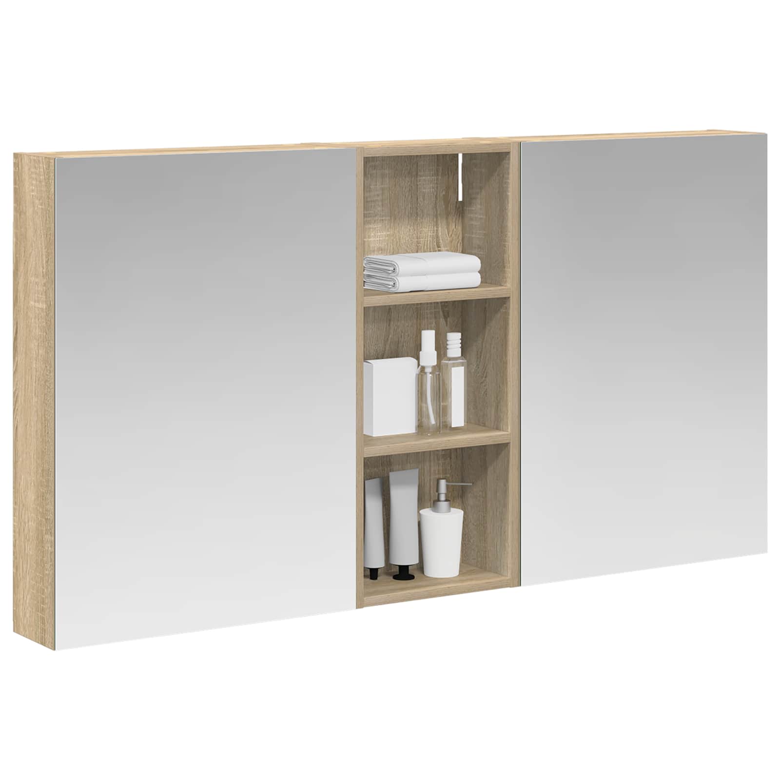 Sada koupelnových skříněk s policí 3 pcs 130 x 14,5 x 70 cm - obrázek 2