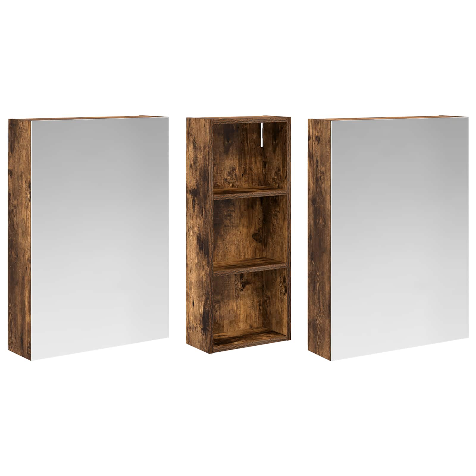 Sada koupelnových skříněk s policí 3 pcs 130 x 14,5 x 70 cm - obrázek 3
