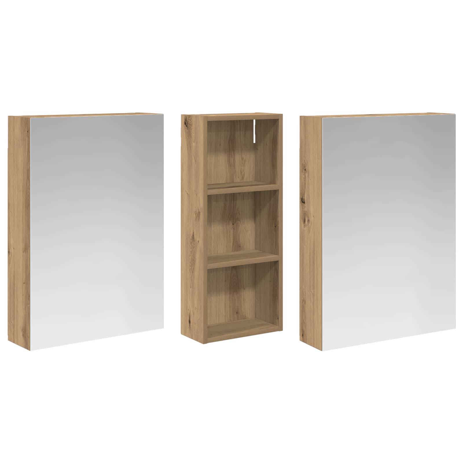 Sada koupelnových skříněk s policí 3 pcs 130 x 14,5 x 70 cm - obrázek 3