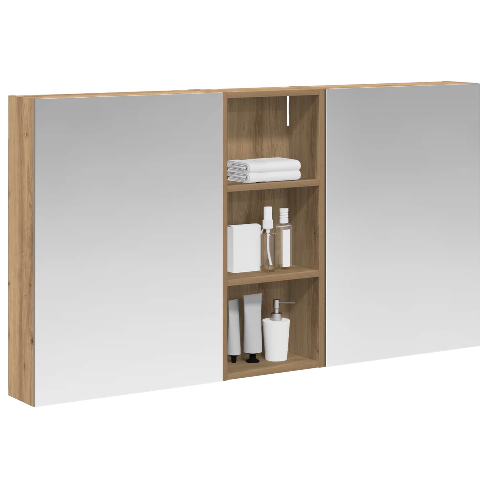 Sada koupelnových skříněk s policí 3 pcs 130 x 14,5 x 70 cm - obrázek 2