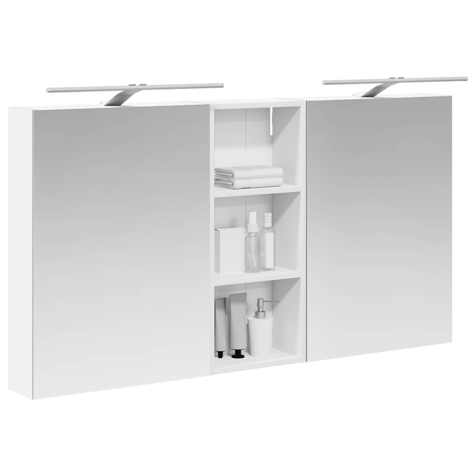 Sada koupelnových skříněk s policí 3 pcs 130 x 14,5 x 70 cm - obrázek 2