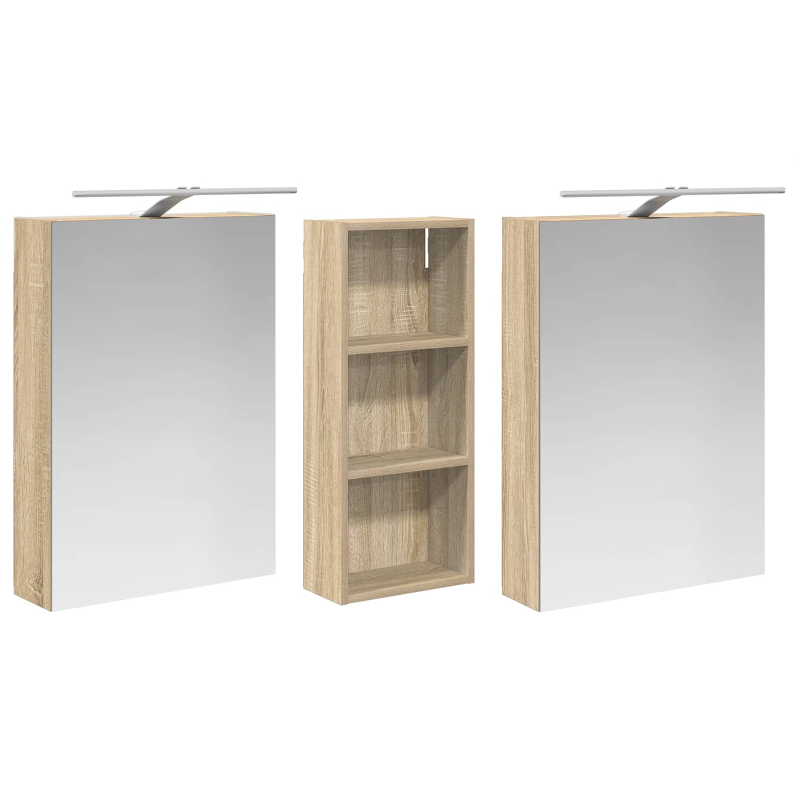 Sada koupelnových skříněk s policí 3 pcs 130 x 14,5 x 70 cm - obrázek 3