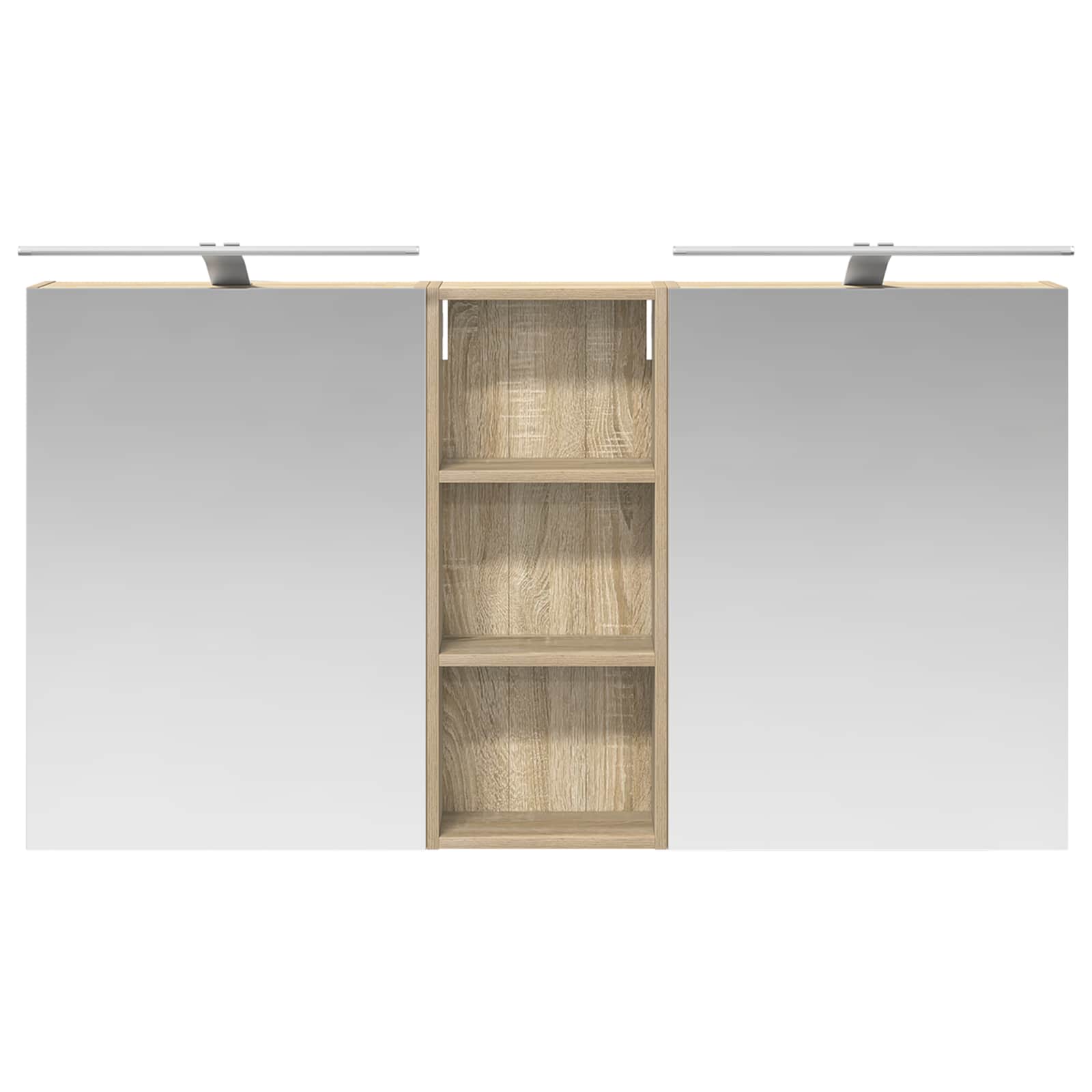 Sada koupelnových skříněk s policí 3 pcs 130 x 14,5 x 70 cm - obrázek 4