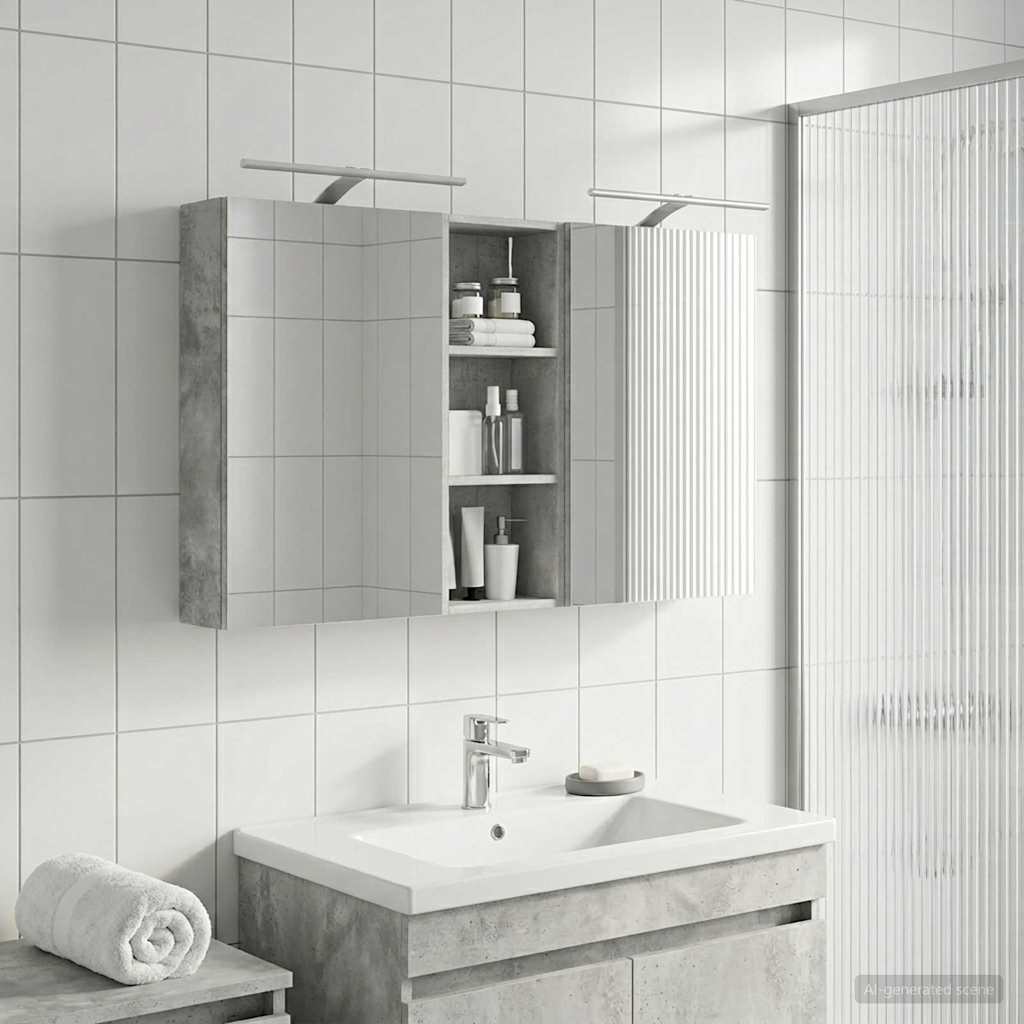 Sada koupelnových skříněk s policí 3 pcs 130 x 14,5 x 70 cm3403771
