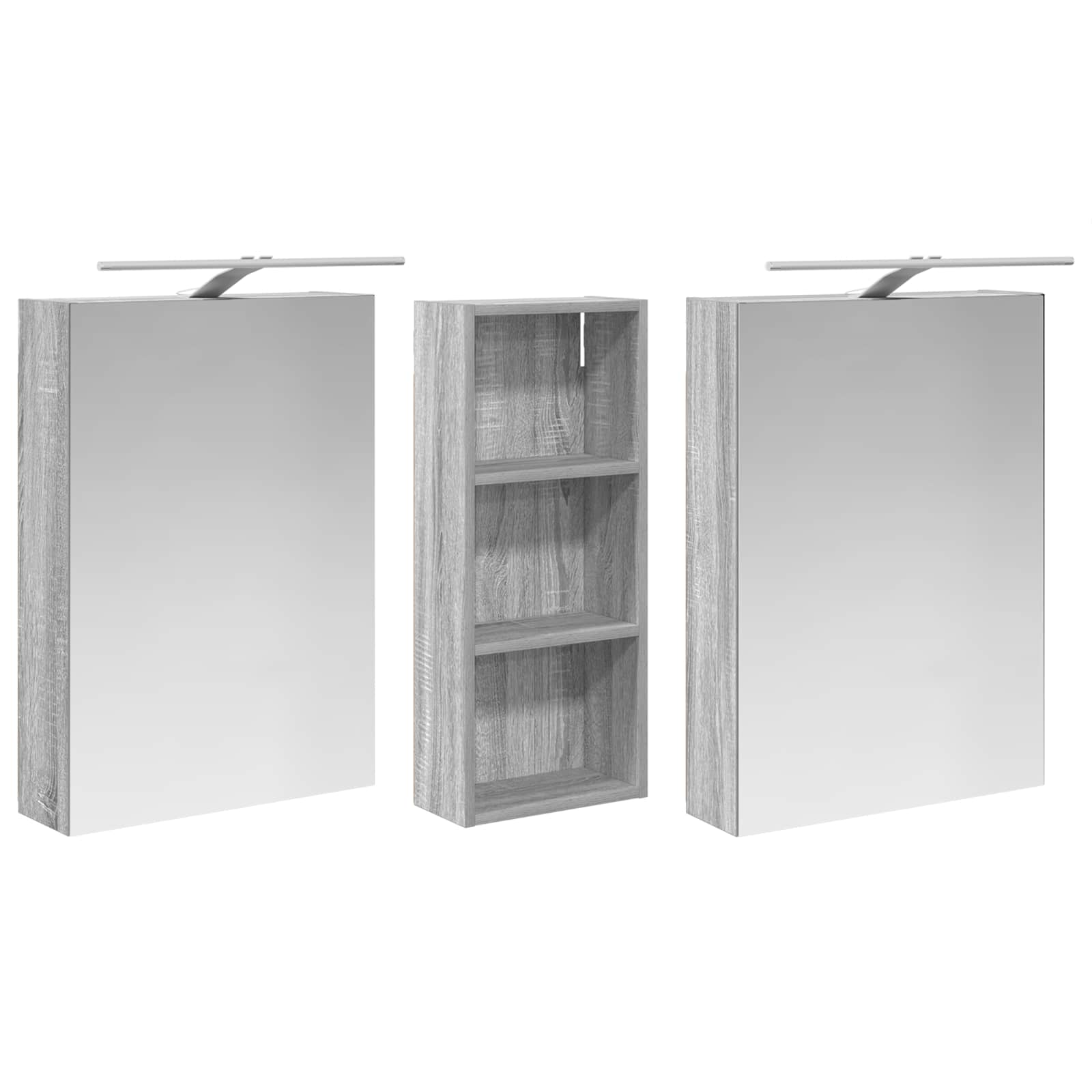 Sada koupelnových skříněk s policí 3 pcs 130 x 14,5 x 70 cm - obrázek 3