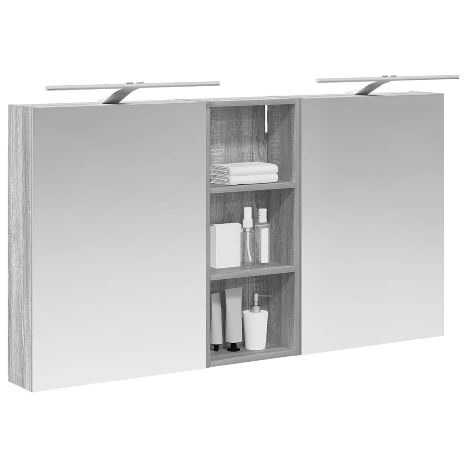 Sada koupelnových skříněk s policí 3 pcs 130 x 14,5 x 70 cm - obrázek 2
