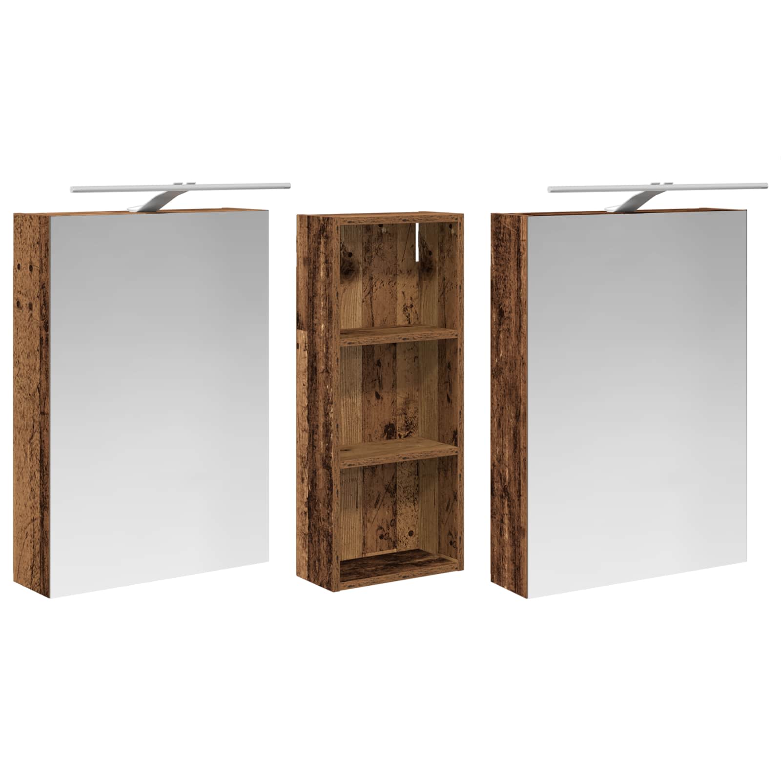 Sada koupelnových skříněk s policí 3 pcs 130 x 14,5 x 70 cm - obrázek 3
