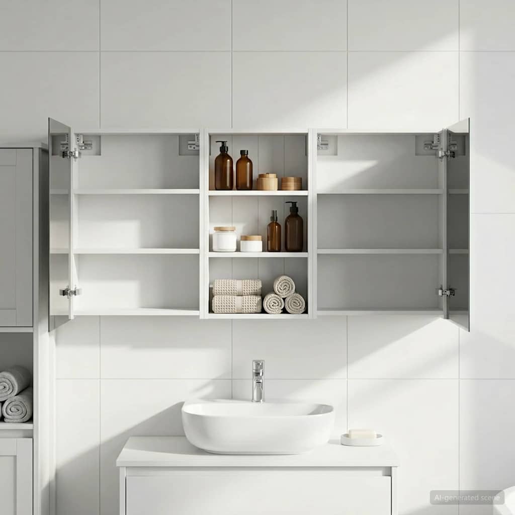vidaXL Badrumsskåpsset 3 st 140 x 14,5 x 70 cm Konstruerat trä