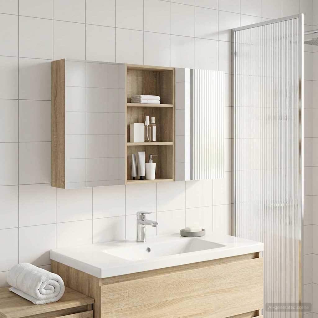 Badkamerkastenset 3 pcs 140 x 14,5 x 70 cm Bewerkt hout - Afbeelding 4
