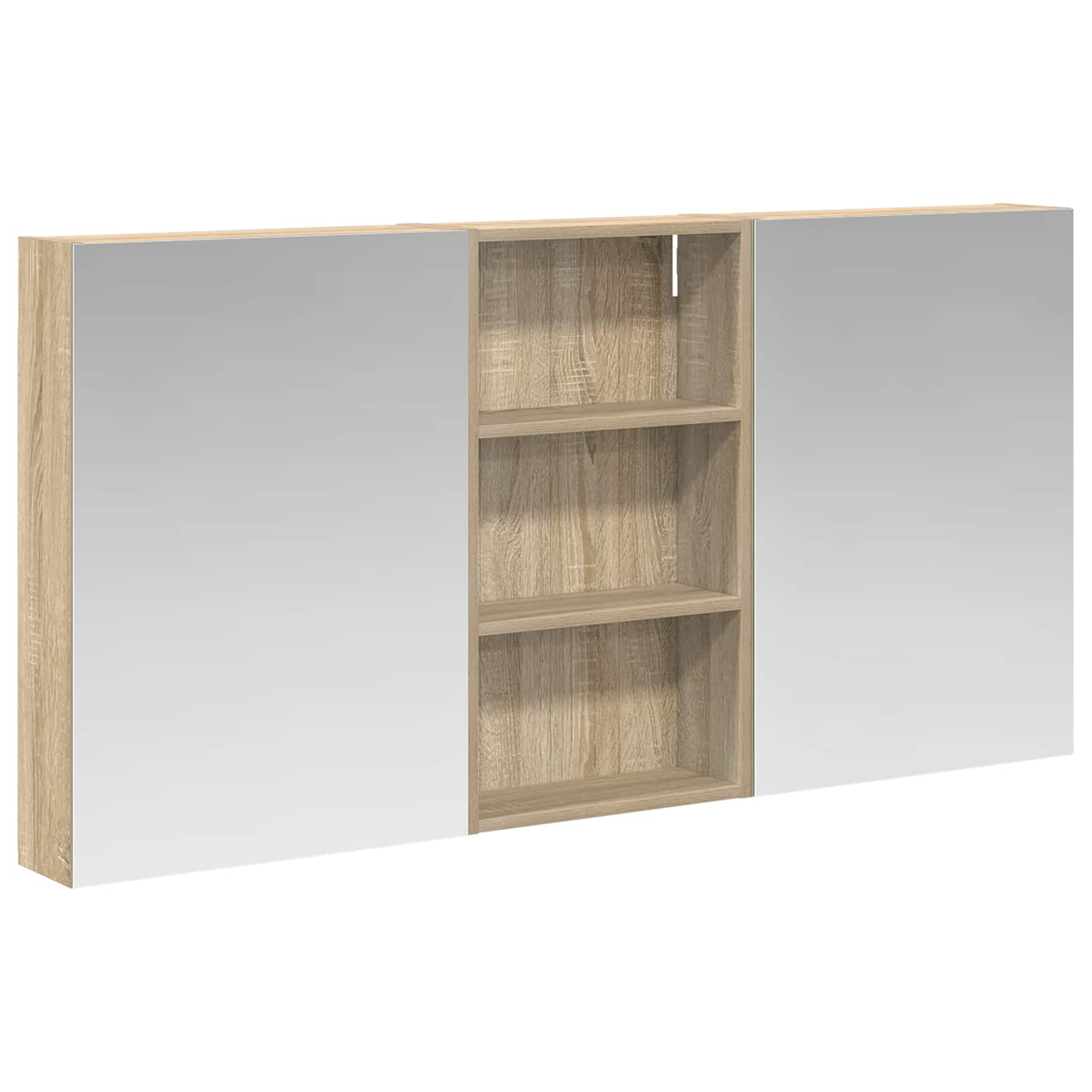 Badkamerkastenset 3 pcs 140 x 14,5 x 70 cm Bewerkt hout - Afbeelding 2